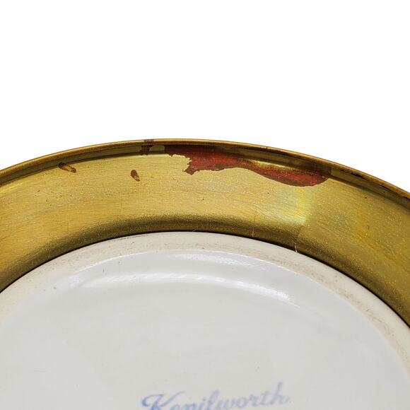 Large Kenilworth White Bowl Brass Pedestal Homer Laughlin 10" Vintage 1950s Dish - Picture 6 of 11